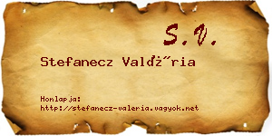 Stefanecz Valéria névjegykártya